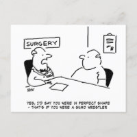 Obese at the Doctor Postcard