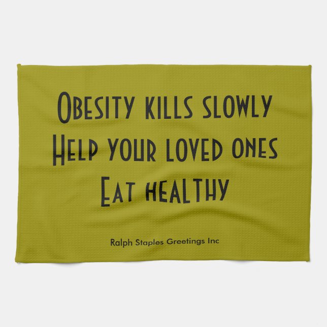 Obesity Tea Towel (Horizontal)