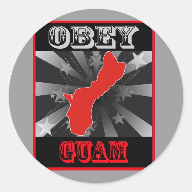 Obey Guam Classic Round Sticker (Front)