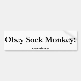 Obey Sock Monkey Bumper Sticker