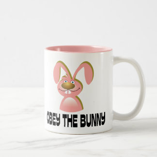 Obey the Bunny Two-Tone Coffee Mug