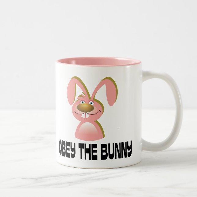 Obey the Bunny Two-Tone Coffee Mug (Right)