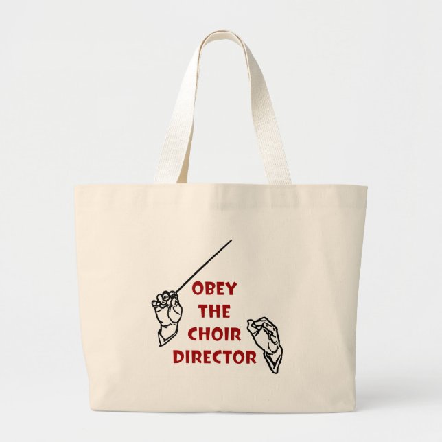 Obey the Choir Director Large Tote Bag (Front)