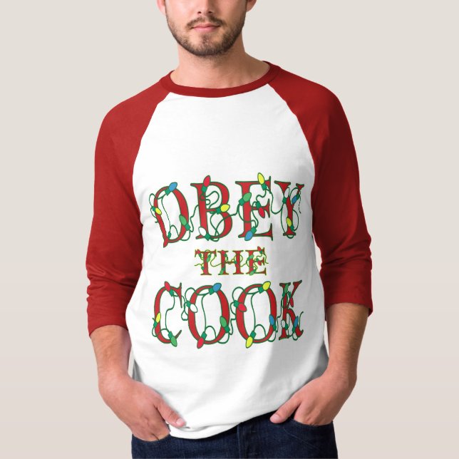 Obey the Cook Funny Holiday Lights T-shirt (Front)