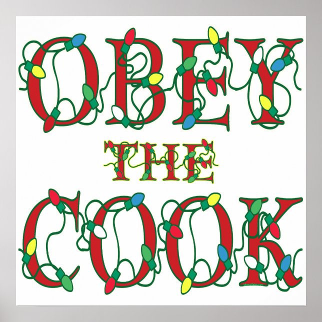 Obey the Cook Holiday Kitchen Saying Print (Front)