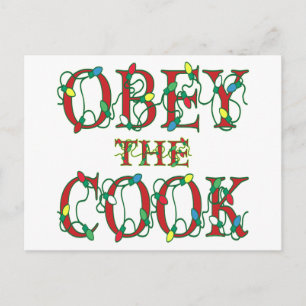 Obey the Cook Saying Holiday Lights