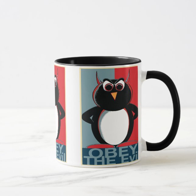 Obey the Evil Penguin Mug (Right)