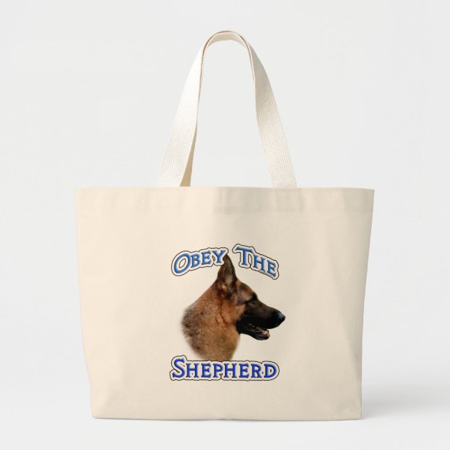 Obey the German Shepherd Large Tote Bag (Front)
