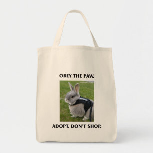 Obey the Paw Grocery Tote Bag