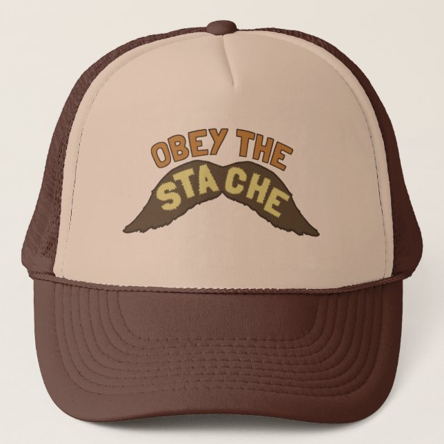 Obey the Stache trucker hat / cap (Front)