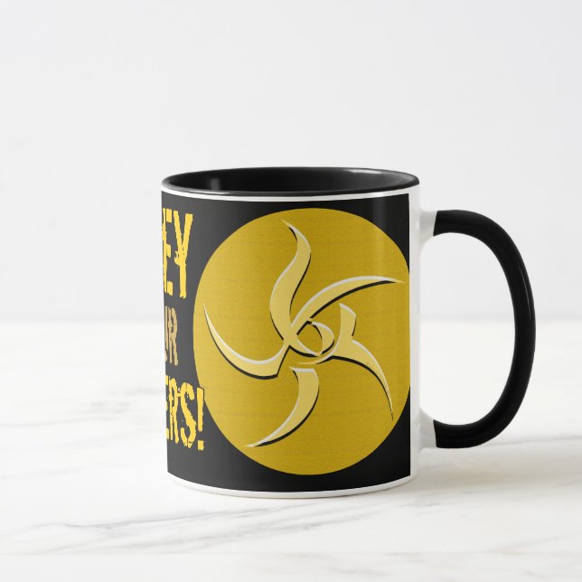 Obey Your Elders! Yellow Sign Ringer Mug (Right)