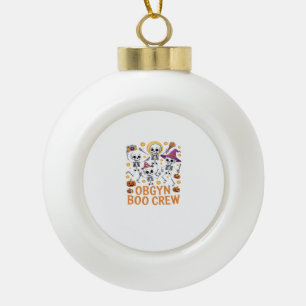 OBGYN Boo Crew Nurse Skeleton Dancing Halloween Sp Ceramic Ball Christmas Ornament