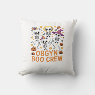 OBGYN Boo Crew Nurse Skeleton Dancing Halloween Sp Cushion