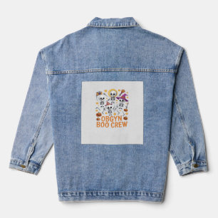 OBGYN Boo Crew Nurse Skeleton Dancing Halloween Sp Denim Jacket