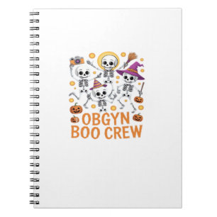 OBGYN Boo Crew Nurse Skeleton Dancing Halloween Sp Notebook