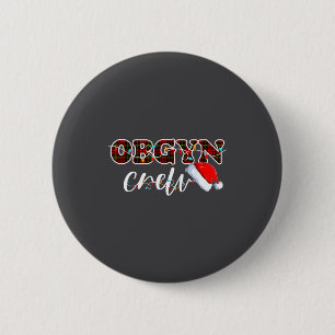 Obgyn Crew Christmas Lights Santa Hat  6 Cm Round Badge