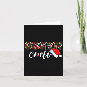 Obgyn Crew Christmas Lights Santa Hat  Card