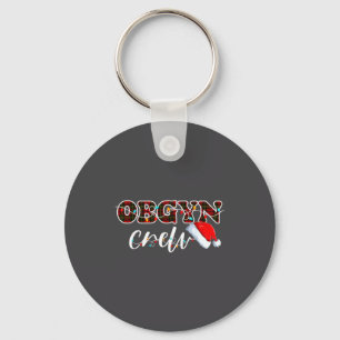 Obgyn Crew Christmas Lights Santa Hat  Key Ring