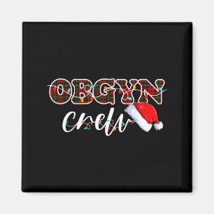 Obgyn Crew Christmas Lights Santa Hat  Magnet