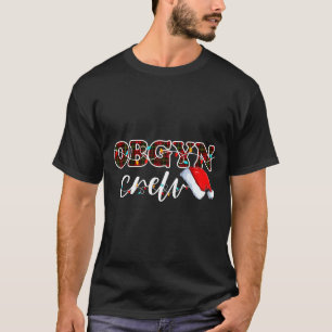 Obgyn Crew Christmas Lights Santa Hat  T-Shirt