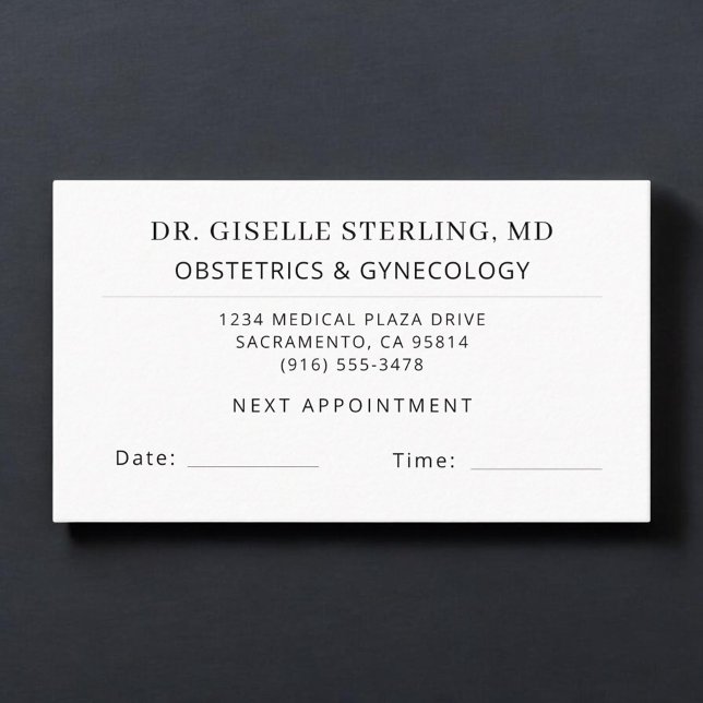 OBGYN Doctor Office Appointment Card (Creator Uploaded)