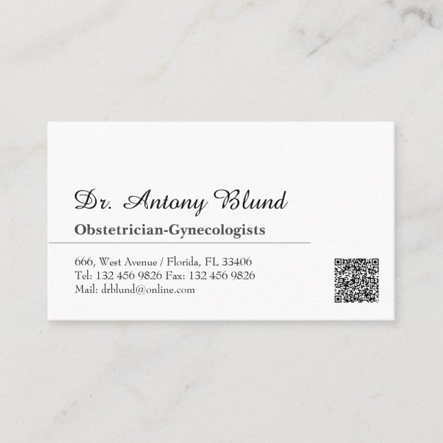 OBGYN Obstetrician Gynaecologists Doctor physician Business Card (Front)