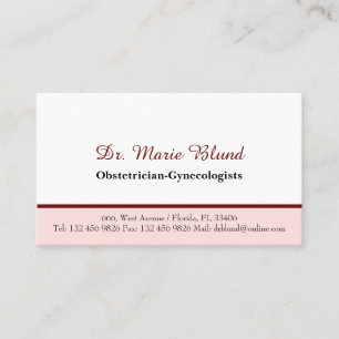 OBGYN Obstetrician Gynecologists Doctor Physician Business Card