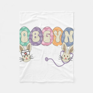 Obgyn Squad Eggs Easter Obstetrician Gynaecologist Fleece Blanket