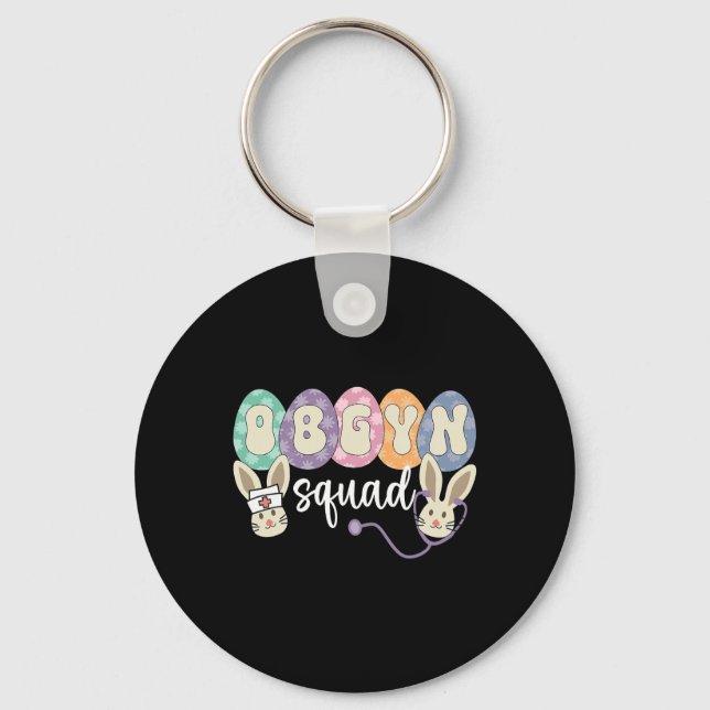 Obgyn Squad Eggs Easter Obstetrician Gynaecologist Key Ring (Front)
