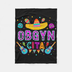 Obgyncita Cinco De Mayo Obgyn Nurse Leopard Fleece Blanket