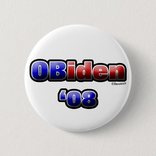 OBiden '08 6 Cm Round Badge (Front)