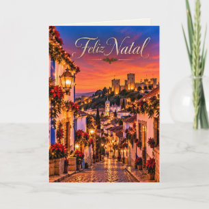 Óbidos Portugal Feliz Natal Christmas Design 01 Holiday Card