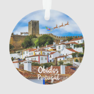Obidos, Portugal Panoramic Christmas Ornament