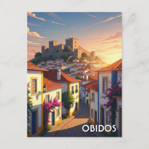 Obidos Portugal Travel Postcard