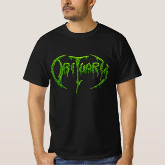 Obituary band green print t-shirt