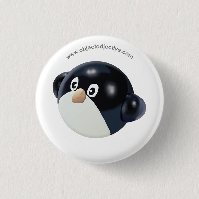 Object Adjective Penguin 3 Cm Round Badge (Front)