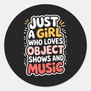 Object shows _ funny object shows and music kids classic round sticker