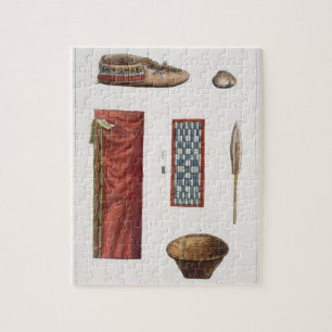 Objects belonging to Canadian Indians (colour engr Jigsaw Puzzle