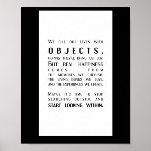 Objects Vs. Inner Joy A Shift In Perspective  Poster