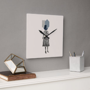 objet_14_une femme_1 square wall clock
