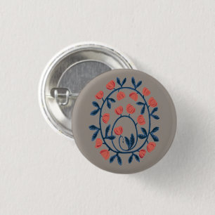 objet_17_a swan in flowers 3 cm round badge