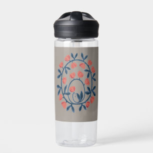 objet_17_a swan in flowers water bottle