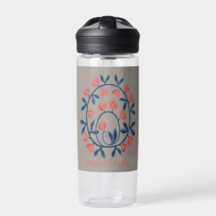 objet_17_a swan in flowers water bottle