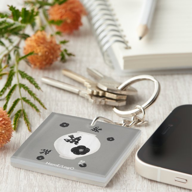 objet_22_camellia,bird and pottery acrylic key ring (Front Right)