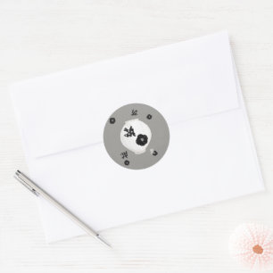 objet_22_camellia,bird and pottery classic round sticker