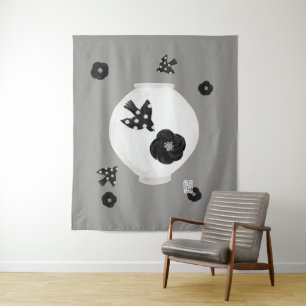 objet_22_camellia,bird and pottery L_size tapestry