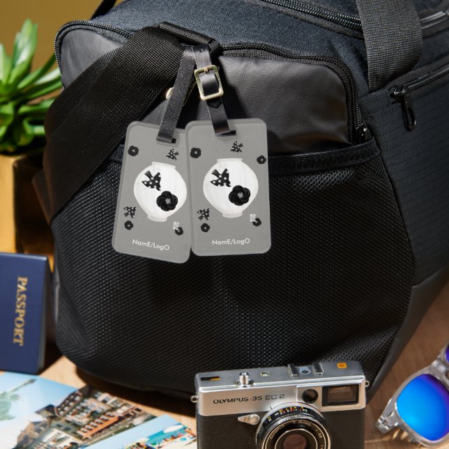 objet_22_camellia,bird and pottery luggage tag (Front & Back)
