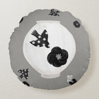 objet_22_camellia,bird and pottery round cushion
