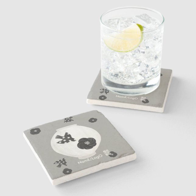 objet_22_camellia,bird and pottery stone coaster (Side)