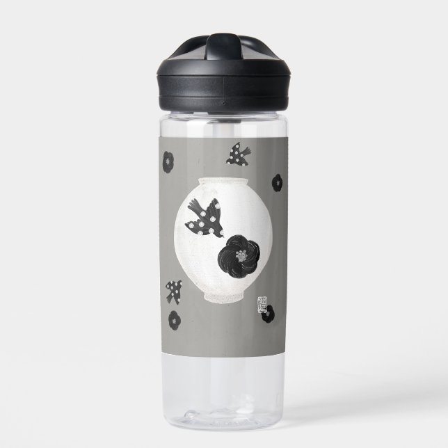 objet_22_camellia,bird and pottery water bottle (Front)
